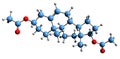 3D image of Androstenediol diacetate skeletal formula