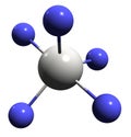 3D image of Antimony pentafluoride skeletal formula