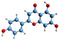 3D image of apigenin skeletal formula Royalty Free Stock Photo