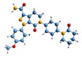 3D image of Apixaban skeletal formula Royalty Free Stock Photo