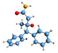 3D image of Armodafinil skeletal formula Royalty Free Stock Photo