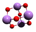 3D image of Arsenic trioxide skeletal formula Royalty Free Stock Photo