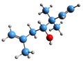 3D image of Artemisia alcohol skeletal formula