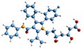 3D image of Atorvastatin skeletal formula