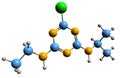 3D image of Atrazine skeletal formula