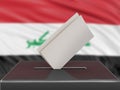 Ballot box with Iraq flag on background