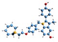 3D image of Bazedoxifene skeletal formula
