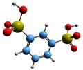 3D image of benzo disulfonic acid skeletal formula
