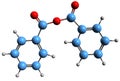 3D image of Benzoic anhydride skeletal formula Royalty Free Stock Photo