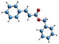 3D image of Benzyl cinnamate skeletal formula