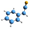 3D image of Benzyl cyanide skeletal formula
