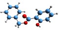 3D image of Benzyl salicylate skeletal formula