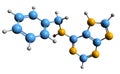 3D image of 6-Benzylaminopurine skeletal formula