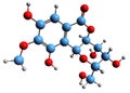 3D image of Bergenin skeletal formula