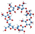 3D image of beta-Cyclodextrin skeletal formula Royalty Free Stock Photo