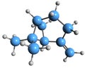 3D image of beta-Pinene skeletal formula Royalty Free Stock Photo