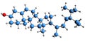 3D image of beta-Sitosterol skeletal formula Royalty Free Stock Photo