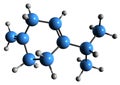 3D image of beta-Terpinene skeletal formula