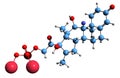 3D image of Betamethasone sodium phosphate skeletal formula Royalty Free Stock Photo