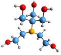 3D image of BIS-TRIS Buffer skeletal formula