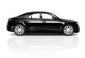 3D Image of Black Car Royalty Free Stock Photo