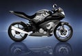 3D Image of Black Motor Cycle