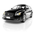 3D Image Black Sedan Car