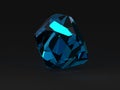 3D image of Blue Beryl - Clear Crystal on Black Background