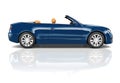 3D Image of Blue Convertible Car Royalty Free Stock Photo