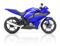 3D Image of a Blue Modern Motorbike