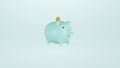 3D image of a blue piggy bank.