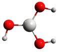 3D image of Boric acid skeletal formula