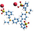 3D image of Brilliant blue FCF skeletal formula