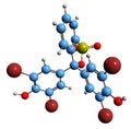 3D image of Bromophenol blue skeletal formula