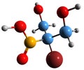 3D image of Bronopol skeletal formula