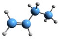 3D image of Butene skeletal formula