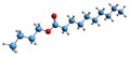3D image of Butyl decanoate skeletal formula