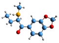 3D image of Butylone skeletal formula Royalty Free Stock Photo