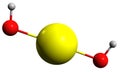 3D image of Calcium hydroxide skeletal formula Royalty Free Stock Photo