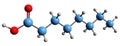 3D image of Caprylic acid skeletal formula