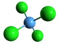 3D image of Carbon tetrachloride skeletal formula Royalty Free Stock Photo