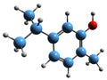 3D image of Carvacrol skeletal formula