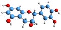 3D image of Catechin skeletal formula Royalty Free Stock Photo