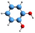 3D image of Catechol skeletal formula