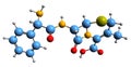 3D image of Cefalexin skeletal formula Royalty Free Stock Photo