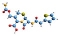 3D image of Cefoxitin skeletal formula Royalty Free Stock Photo