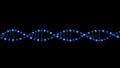 3d image cell structure of a gene, dna model, elements isolated on black background. Chemical structure of cells and Royalty Free Stock Photo