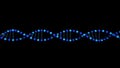 3d image cell structure of a gene, dna model, elements isolated on black background. Chemical structure of cells and