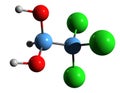 3D image of Chloral hydrate skeletal formula Royalty Free Stock Photo