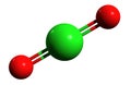 3D image of Chlorine dioxide skeletal formula